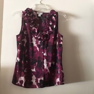 Loft sleeveless blouse in deep purpled